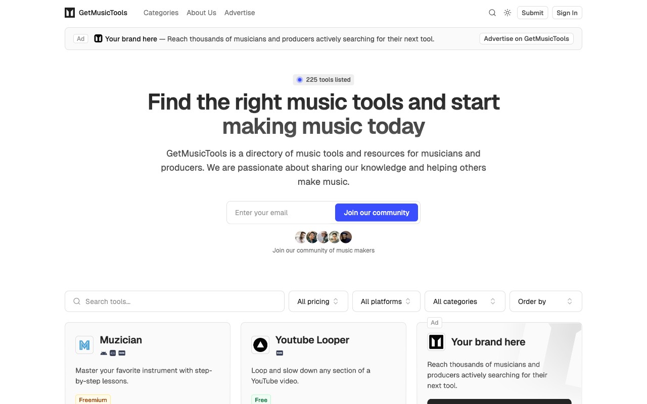 getmusictools.com — screenshot